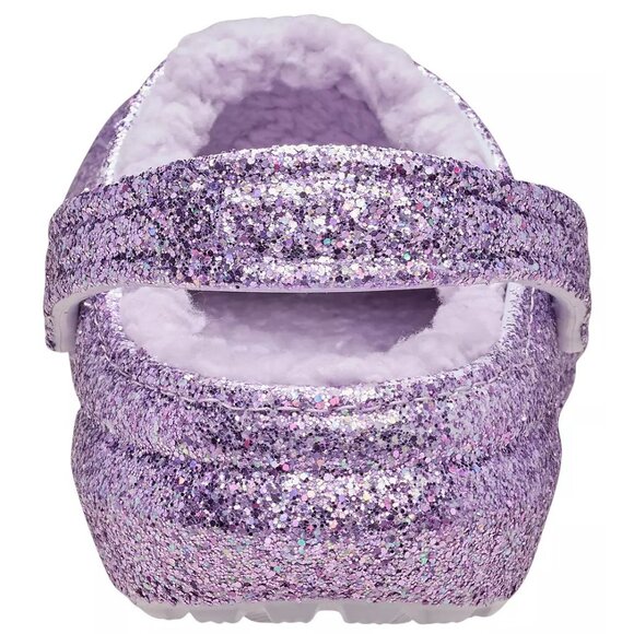 NEW CROCS Big Kids Sizes J2 - J6 Classic Lined Chunky Glitter Clog Moonlight - Picture 4 of 6